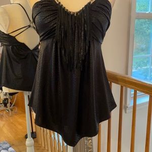 Affliction Faux black leather top